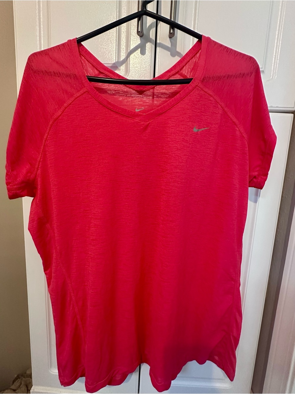 Nike Women's Hot Pink V-Neck Active Tee